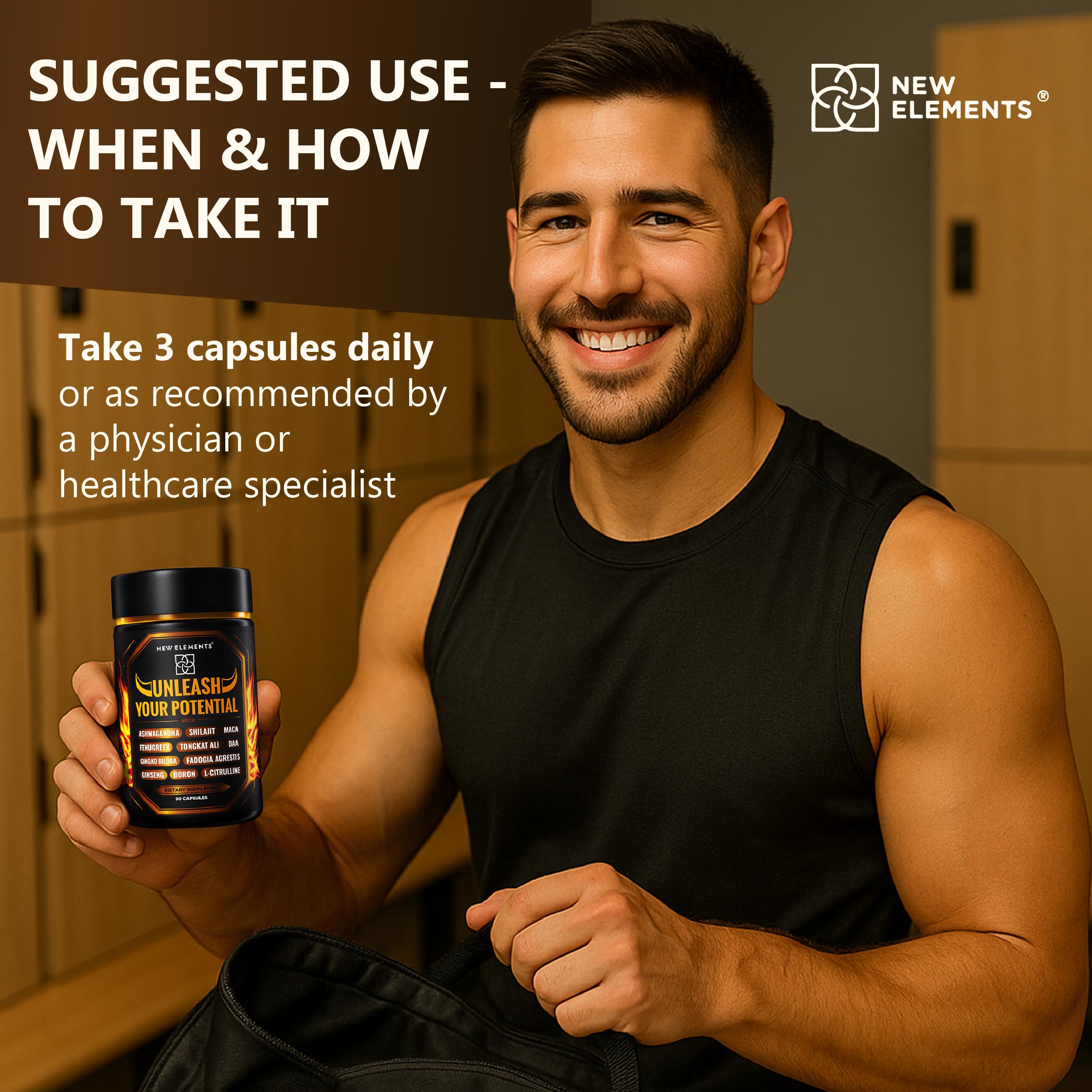 New Elements Test Booster D3 K2 Zinc Magnesium for overall support.