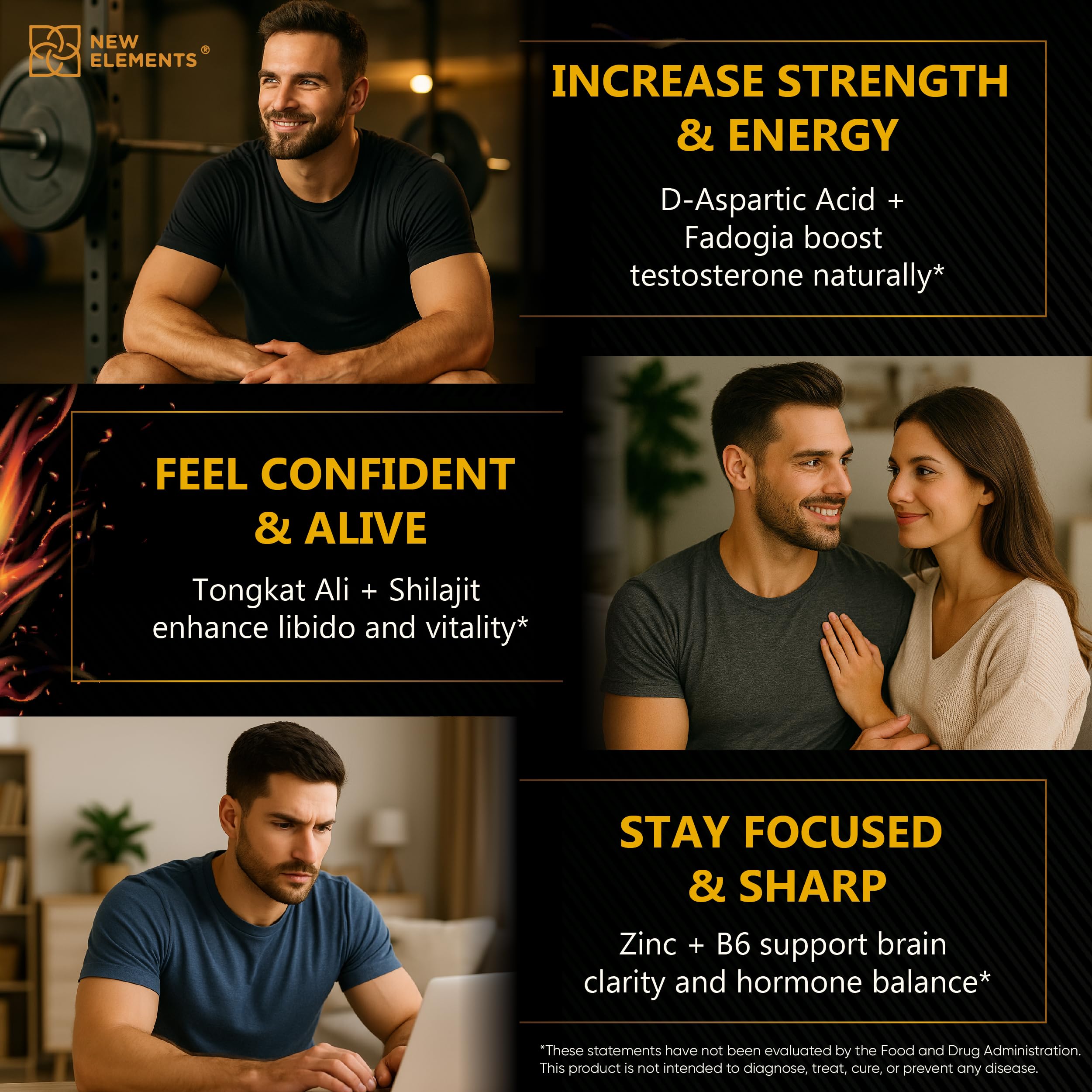 New Elements Test Booster Ginseng Ginkgo for mental clarity.