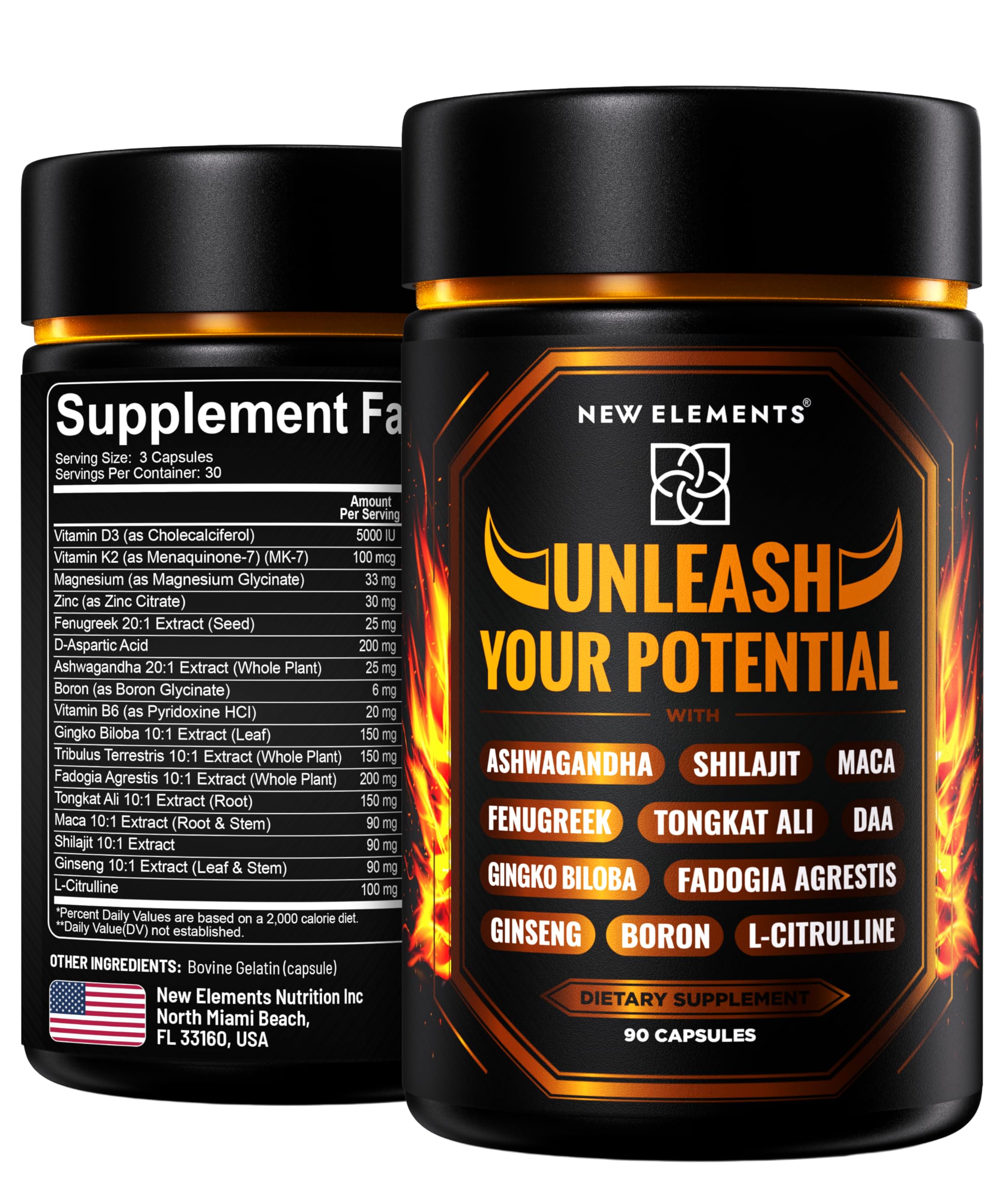 New Elements Test Booster Tongkat Ali 10:1 for natural vitality.