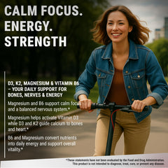 New Elements Vitamin D3 K2 bottle on countertop for daily wellness routine.