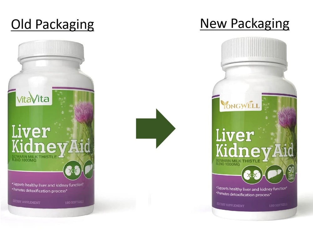 New Green Nutrition Liver Kidney Aid label detailing herbal ingredients