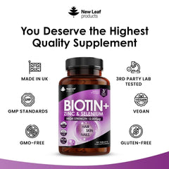 New Leaf Biotin supports nails and skin for a polished look