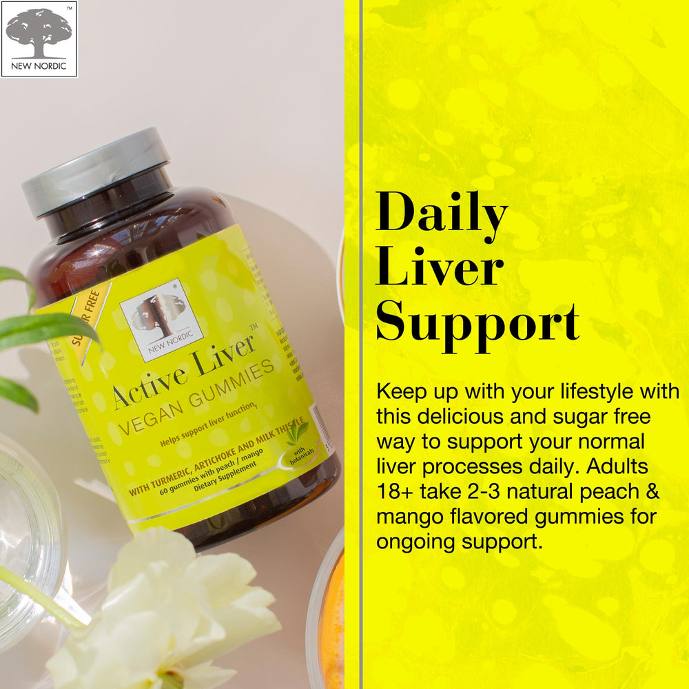 New Nordic Active Liver Gummies milk thistle extract highlight for antioxidant-inspired support.