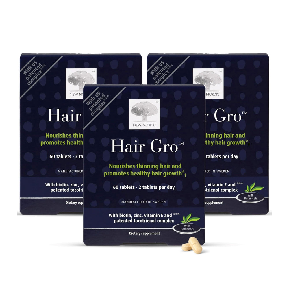 New Nordic Hair GRO bottle front view for daily hair support.