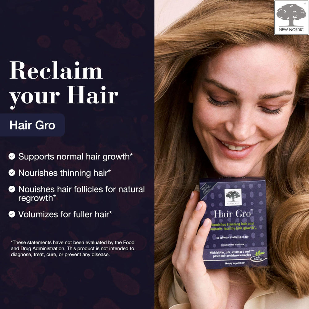 New Nordic Hair GRO box packaging highlights three-month supply.