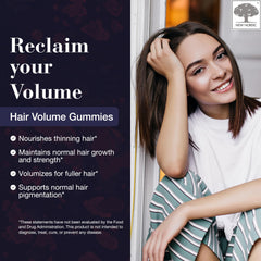 NEW NORDIC Hair Volume Gummies close-up showing 2500 mcg Biotin for hair health.