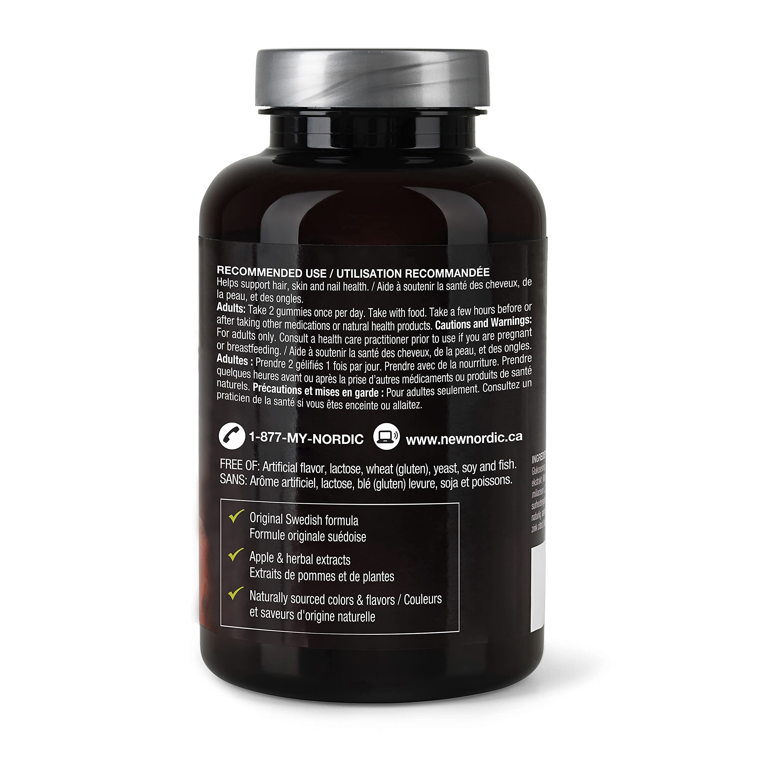 NEW NORDIC Hair Volume Gummies daily-use scene with water for easy consumption.