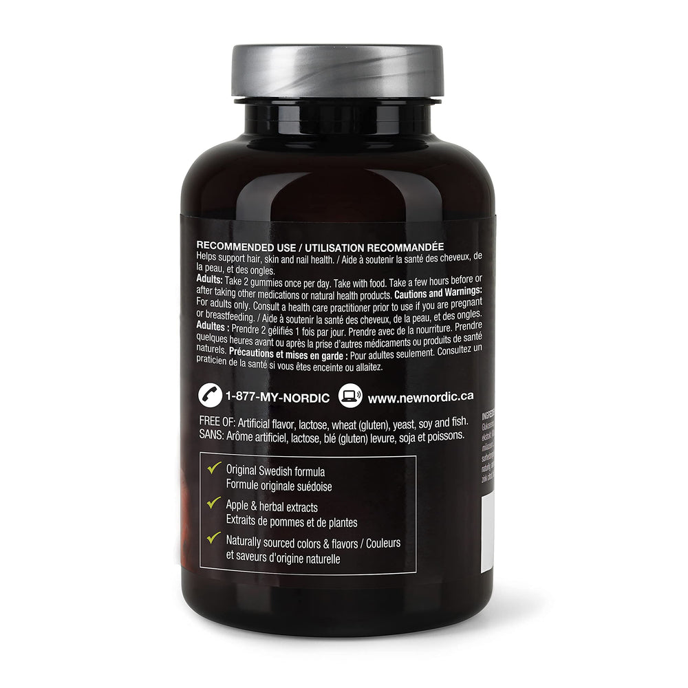 NEW NORDIC Hair Volume Gummies daily-use scene with water for easy consumption.