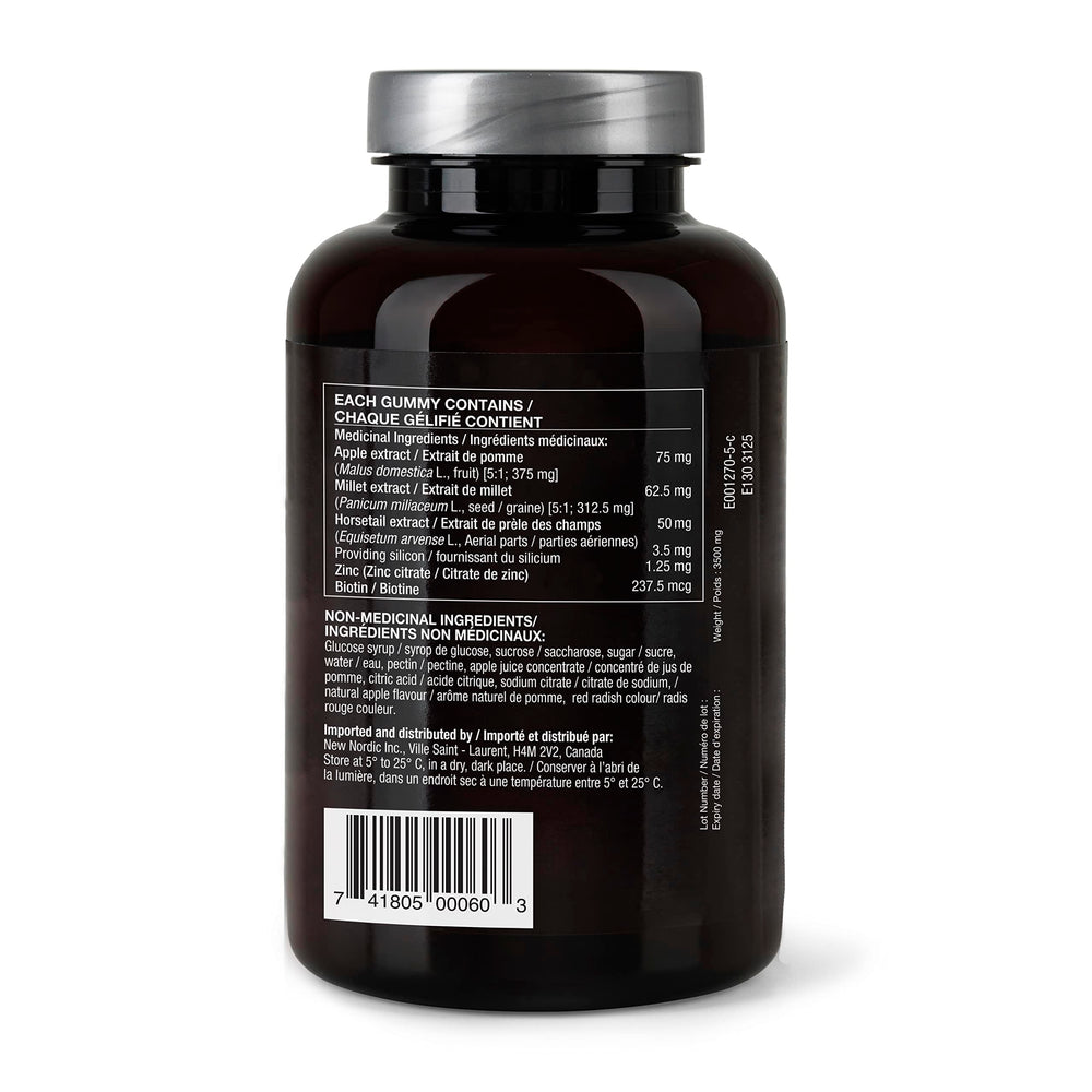 NEW NORDIC Hair Volume Gummies three-pack bottle display.