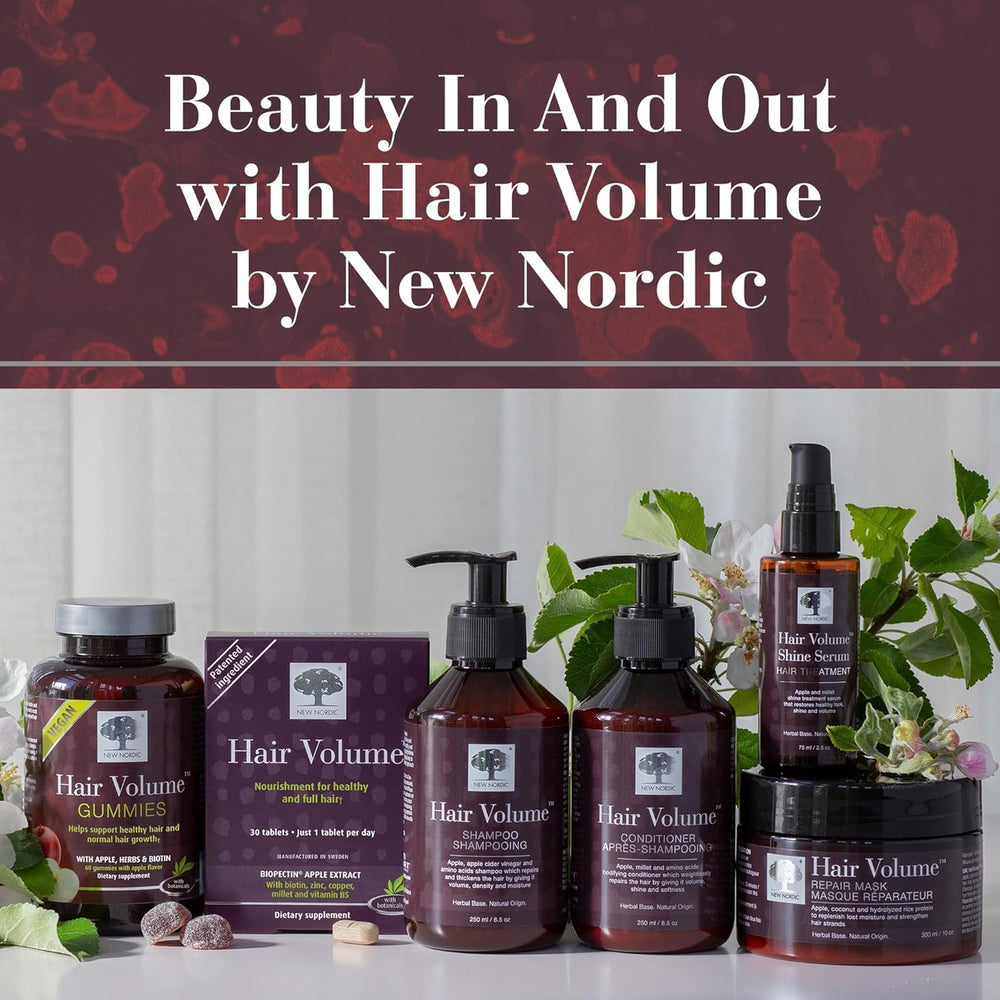 New Nordic Hair Volume Menopause lifestyle scene in a wellness routine setup.
