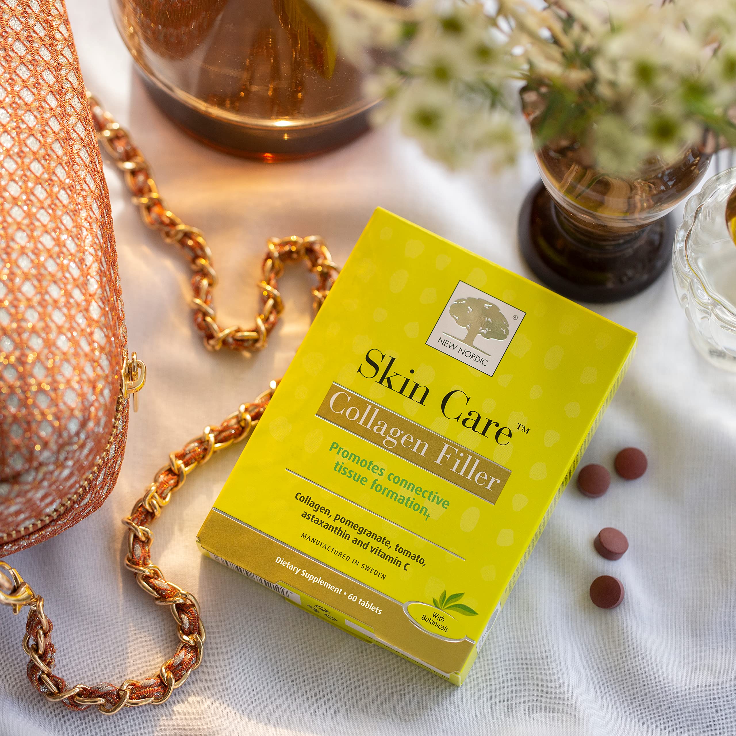 Lifestyle scene suggesting smoother, plumper skin with regular NEW NORDIC use