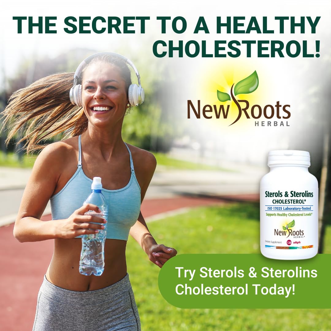 NEW ROOTS HERBAL bottle and softgels ready for daily routine.
