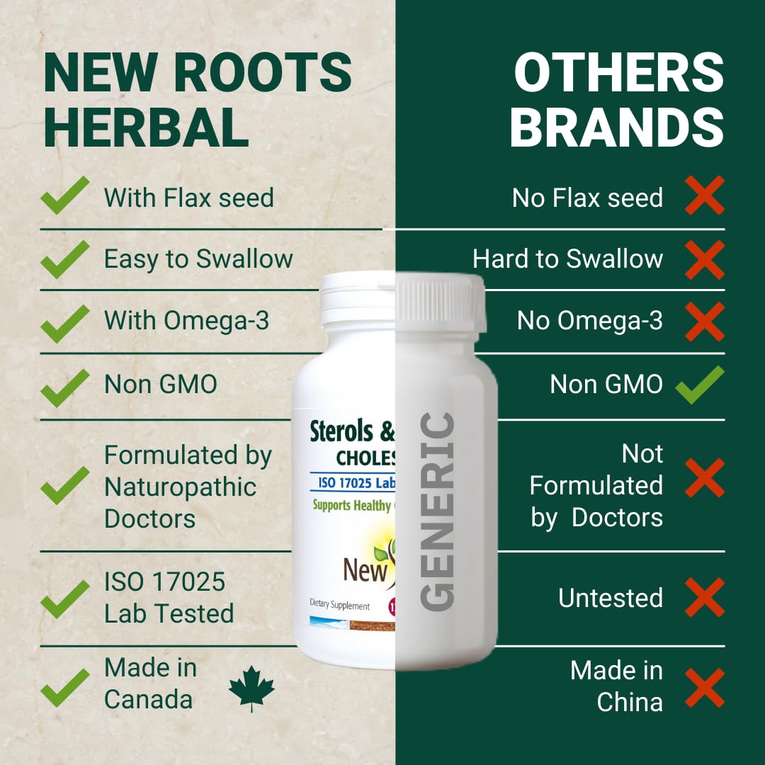 NEW ROOTS HERBAL ingredients panel shows natural, non-GMO components.
