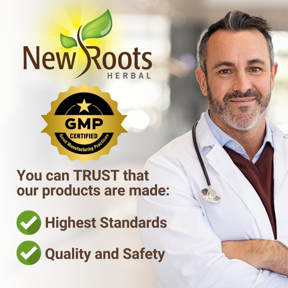 NEW ROOTS HERBAL softgels close-up, easy to swallow.