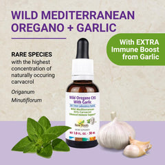 New Roots Herbal C93 oregano oil bottle label highlights high carvacrol potency.