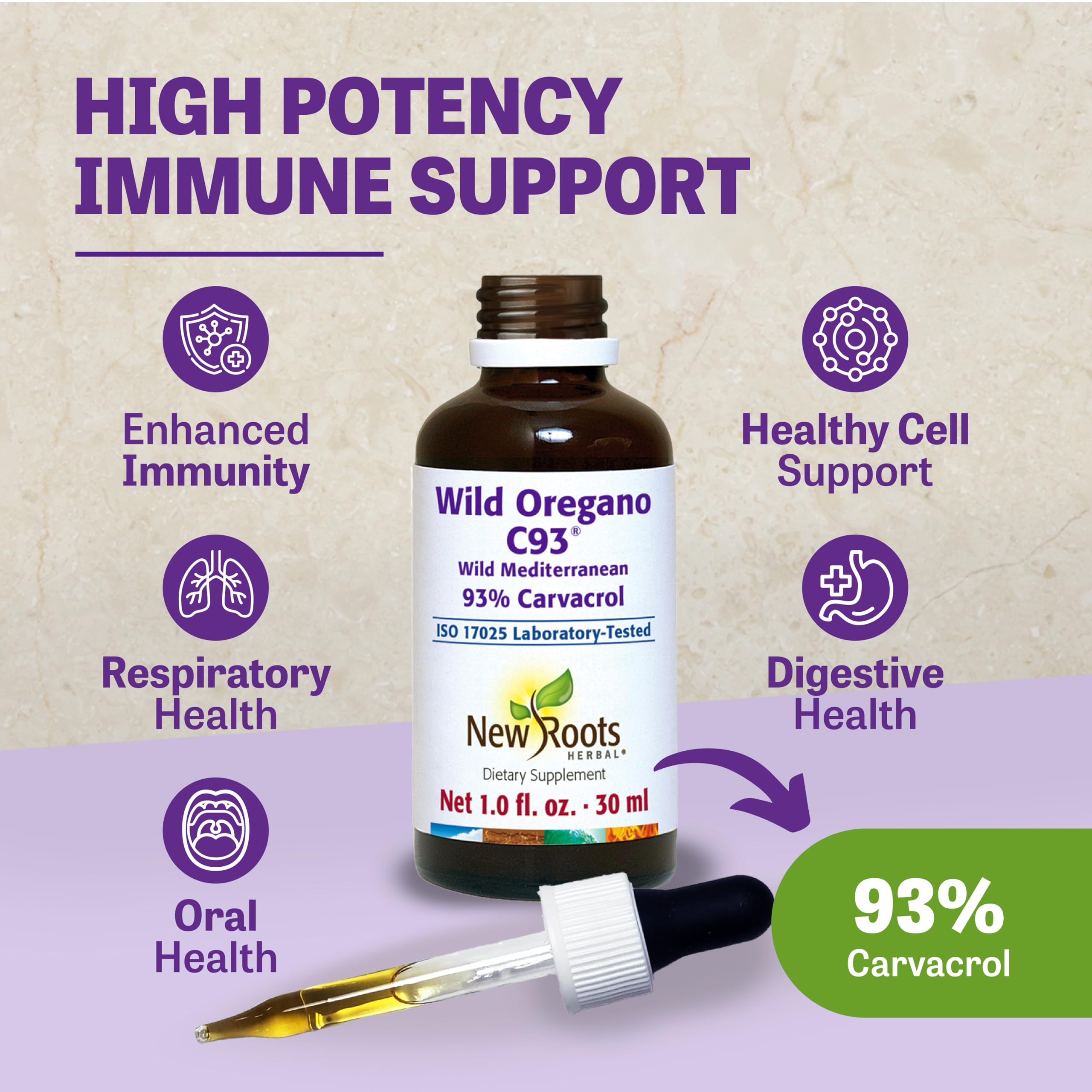 Pour-ready bottle with dropper highlighting easy daily use and 547 servings.