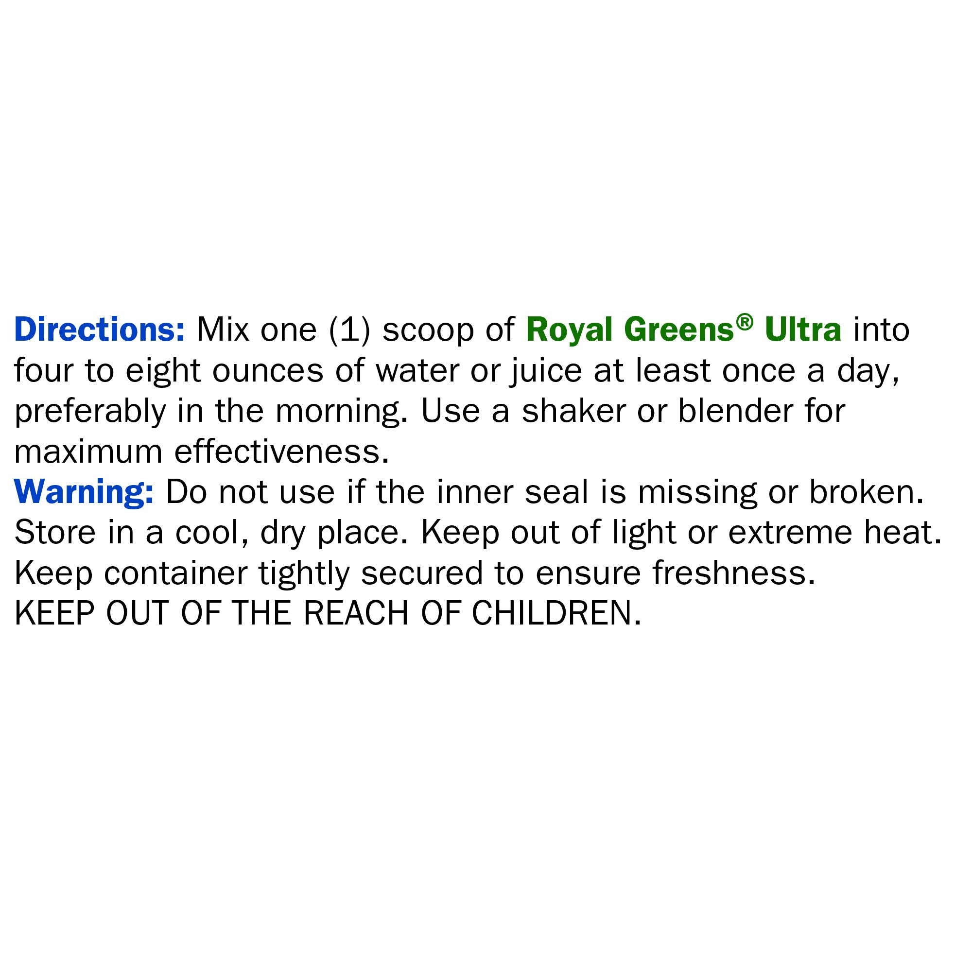 New Vitality Royal Greens wheat-grass focuses on natural energy support
