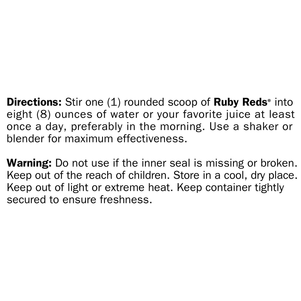 New Vitality Ruby Reds probiotic blend and quality seal