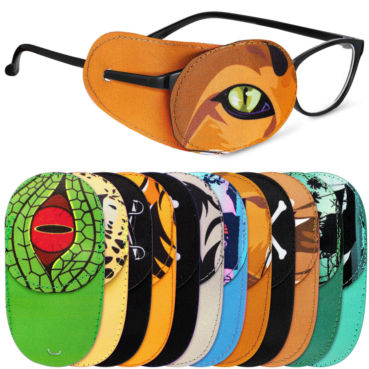 Newcotte eye patch for kids with owl pattern, comfortable all-day wear for glasses