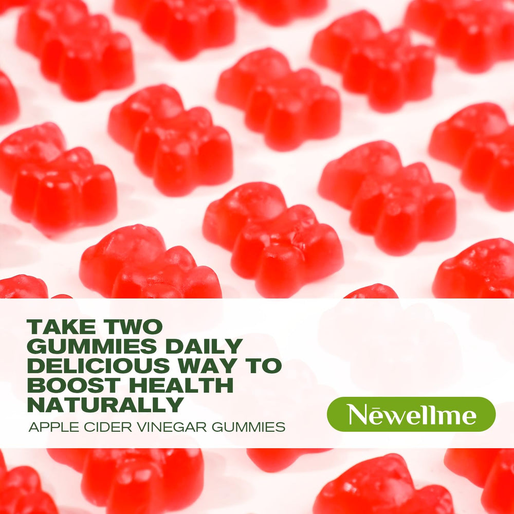 NEWELLME Sugar-Free ACV Gummies textured gummies ready to bite.