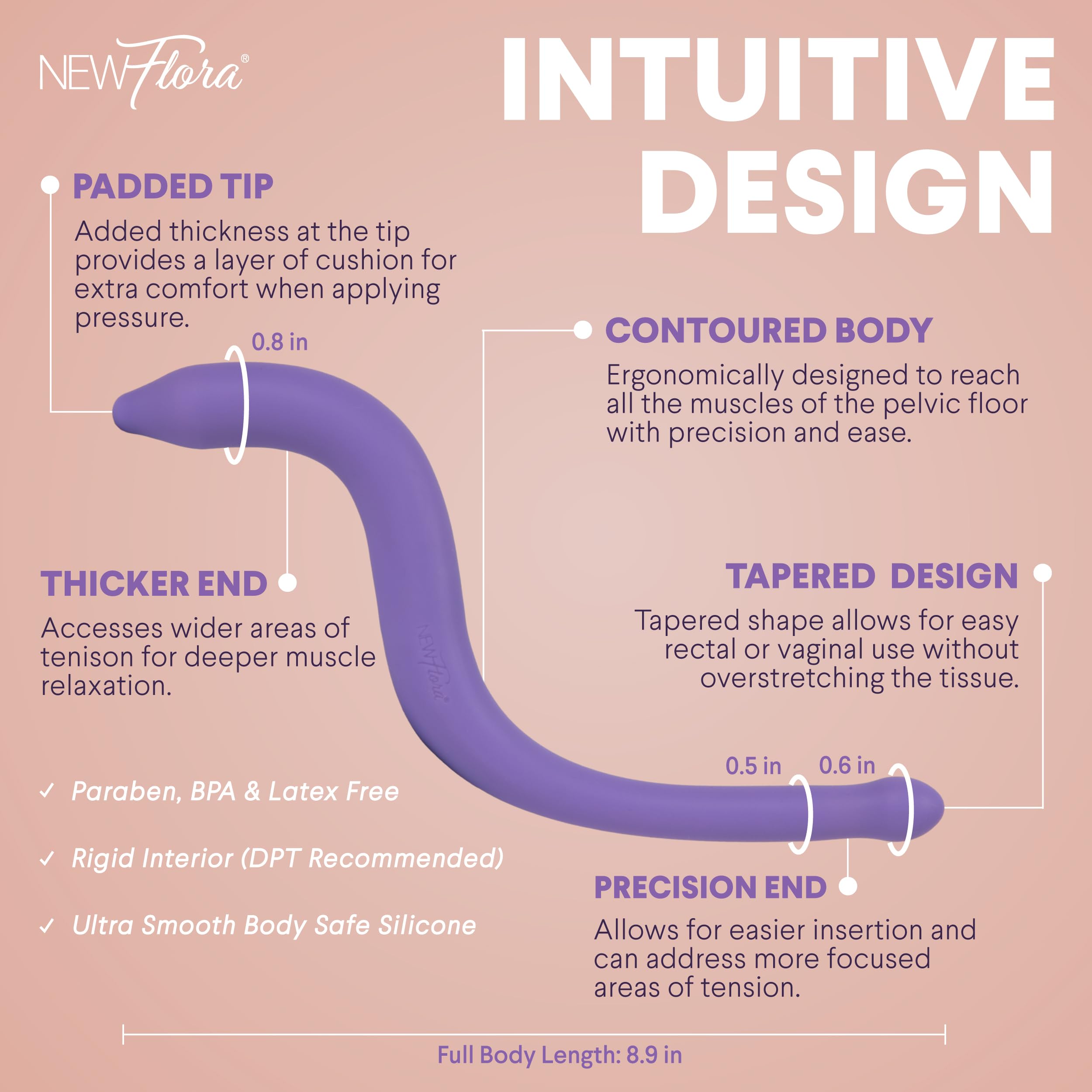 NewFlora Pelvic Wand soft-material closeup for gentle, comfortable self-care