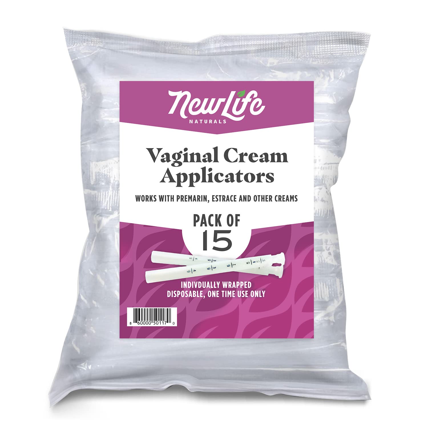 NewLife Naturals – aplicadores desechables de crema vaginal con rosca, inserción cómoda.