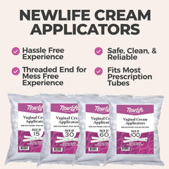 NewLife Naturals – aplicadores de crema vaginal desechables, listos para uso único.