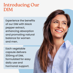NewLife Naturals DIM label highlights cruciferous-derived formula and ingredients.