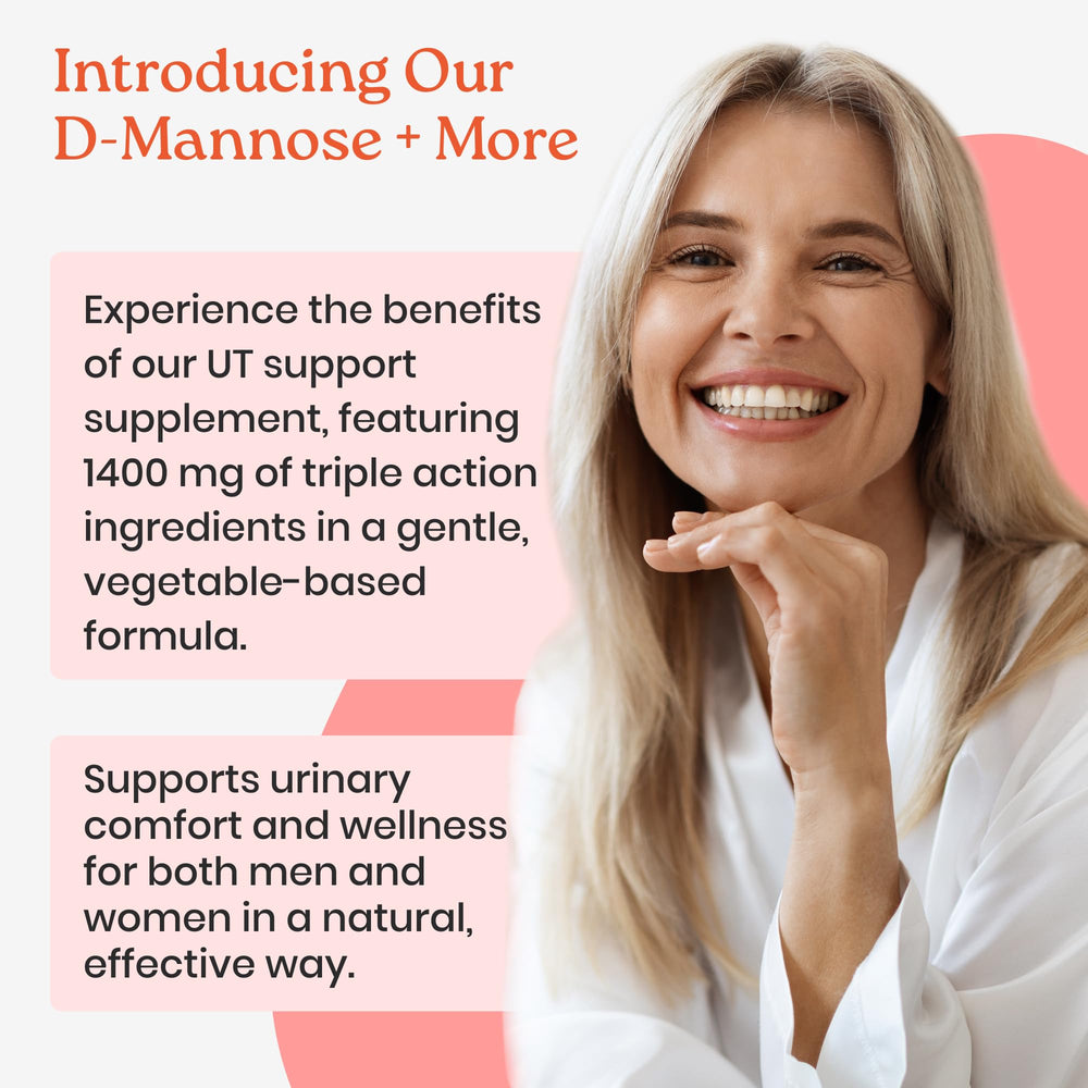 NewLife Naturals D-Mannose capsules being poured for daily routine.