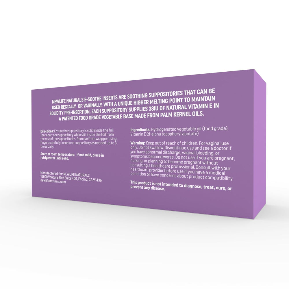 NewLife Naturals Vitamin E Suppositories 38IU 24-insert box.