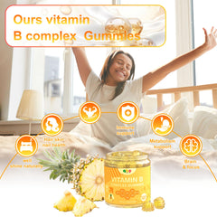 NEWOLITE Vitamin B Complex Gummies label front shows vegan and non-GMO features.