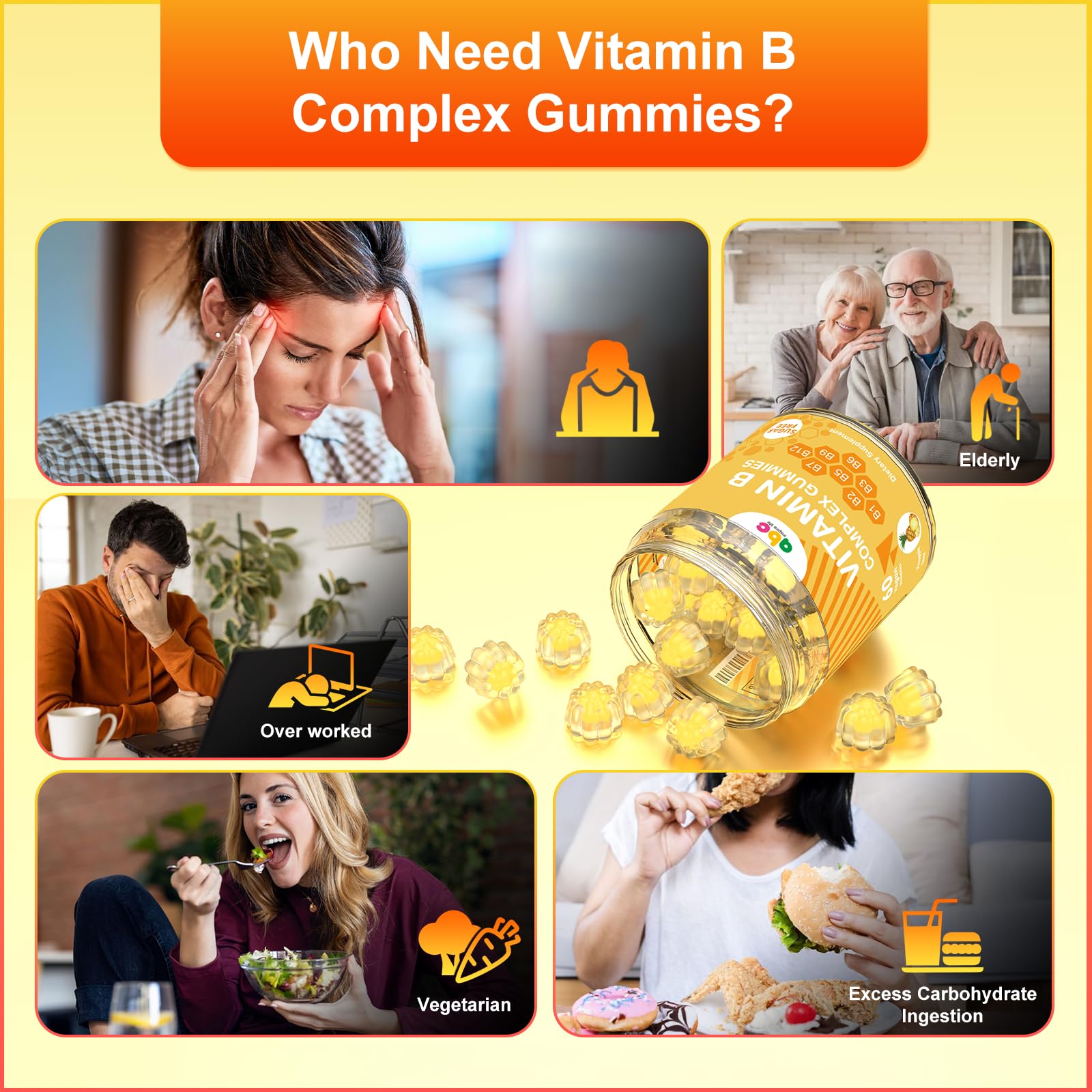 NEWOLITE Vitamin B Complex Gummies vegan non-GMO icon, plant-based clarity.
