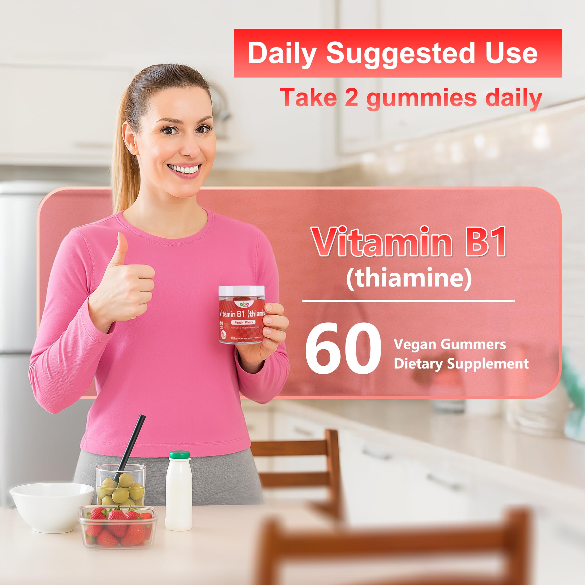 NEWOLITE Vitamin B1 Gummies with magnesium and vitamin C for balanced daily wellness