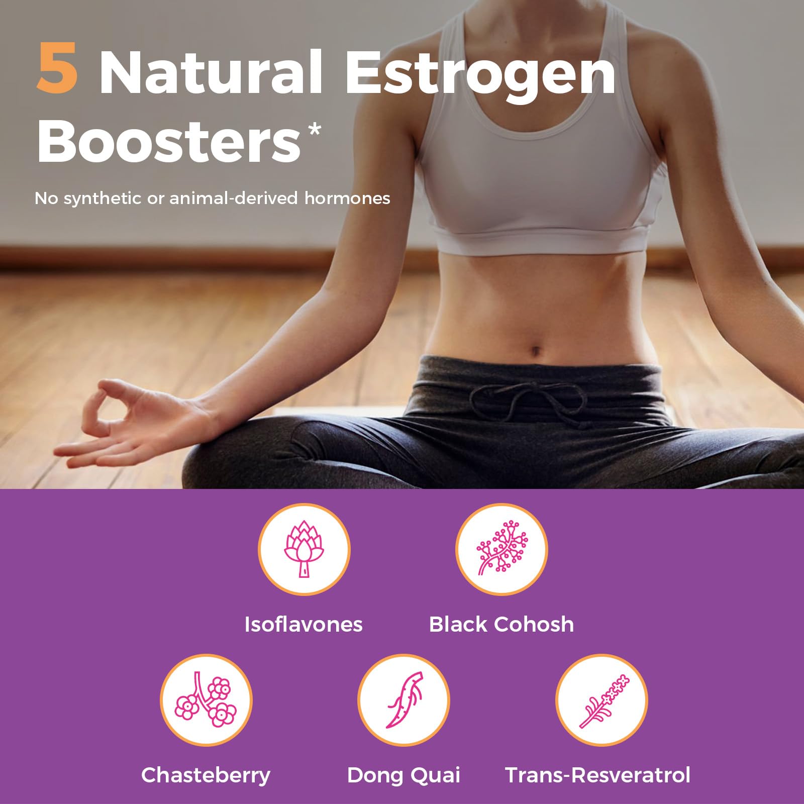 NewRhythm Trans-Resveratrol and Isoflavones illustration suggesting balance
