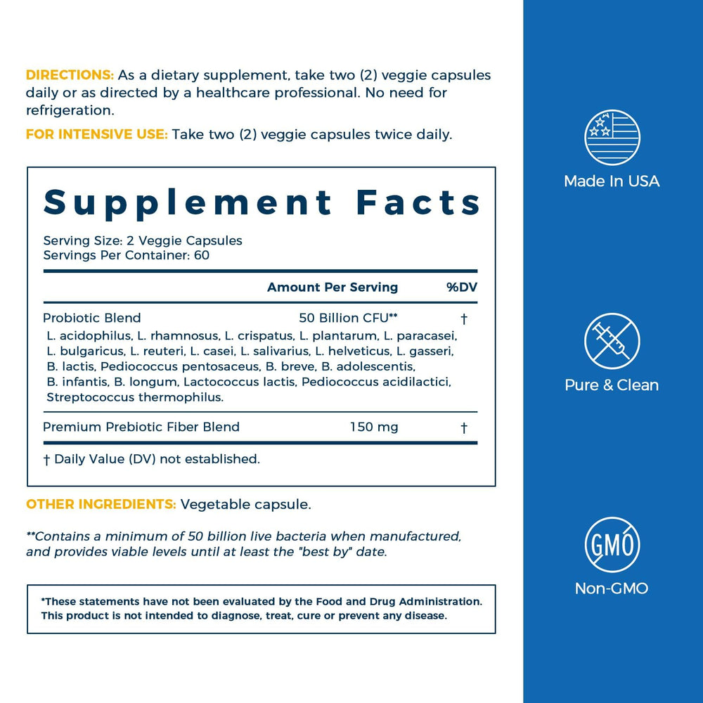 NewRhythm Probiotics bottle communicates no refrigeration needed for storage.