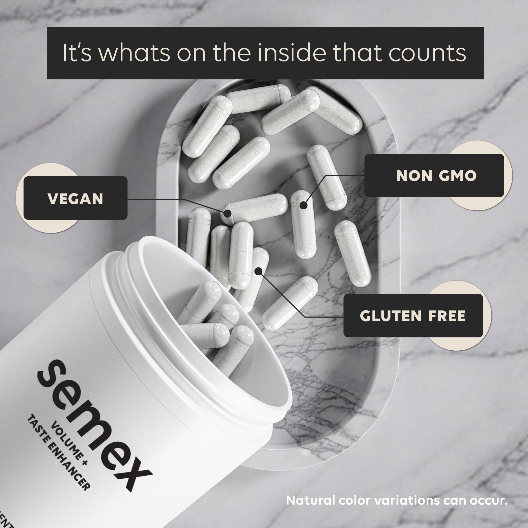 Ingredients list of Newt Semex featuring herbal extracts and natural sourcing