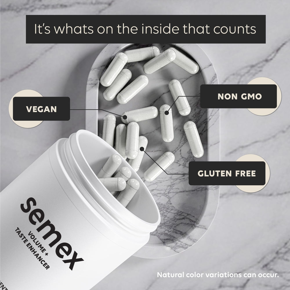 Ingredients list of Newt Semex featuring herbal extracts and natural sourcing