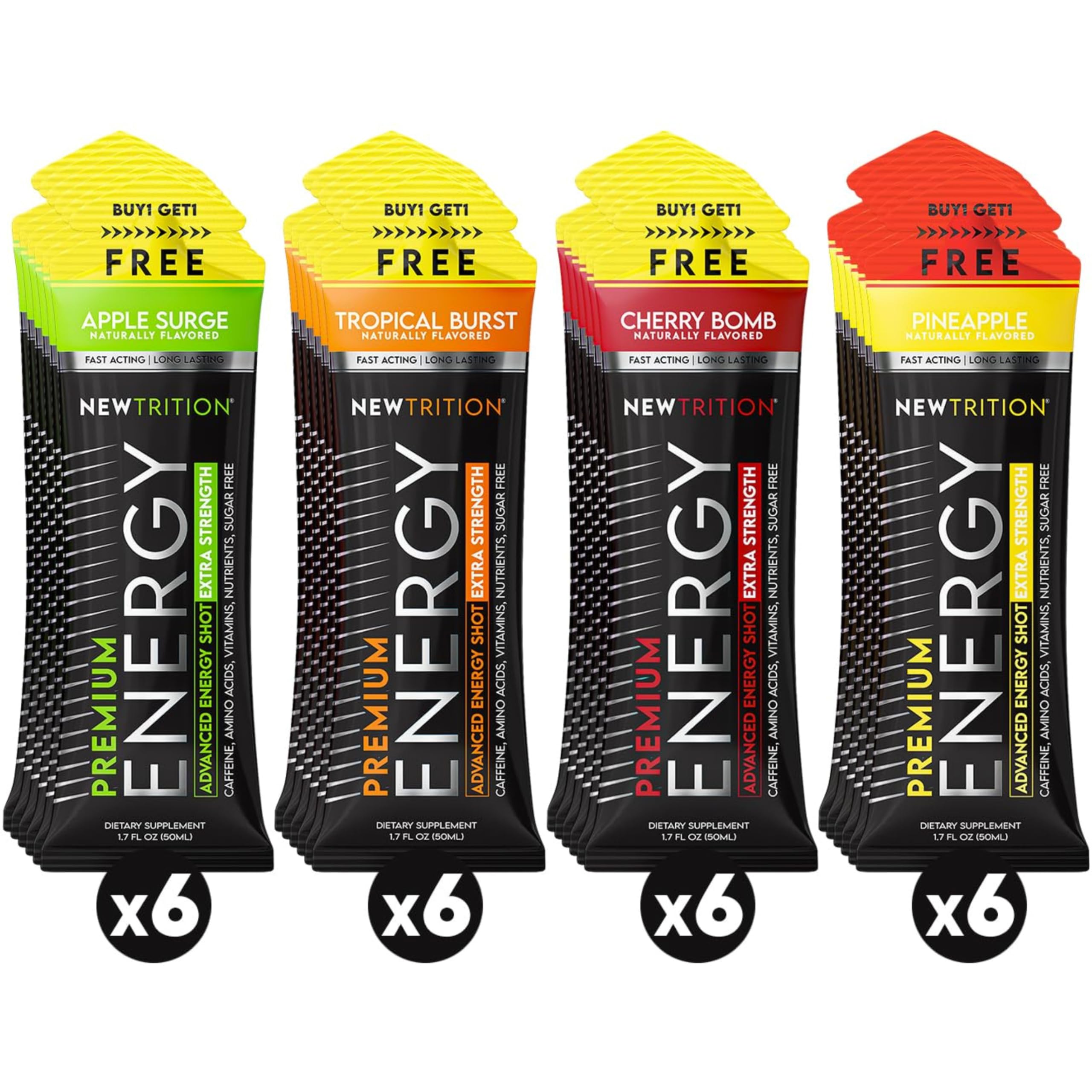 NewTrition Extra Strength Energy Shot Apple Surge bottle boosts focus during study