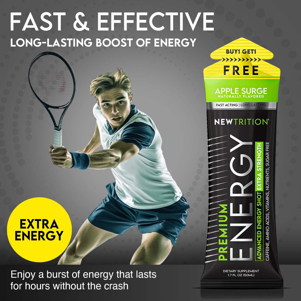 NewTrition Extra Strength Energy Shot Pineapple bottle delivers steady energy