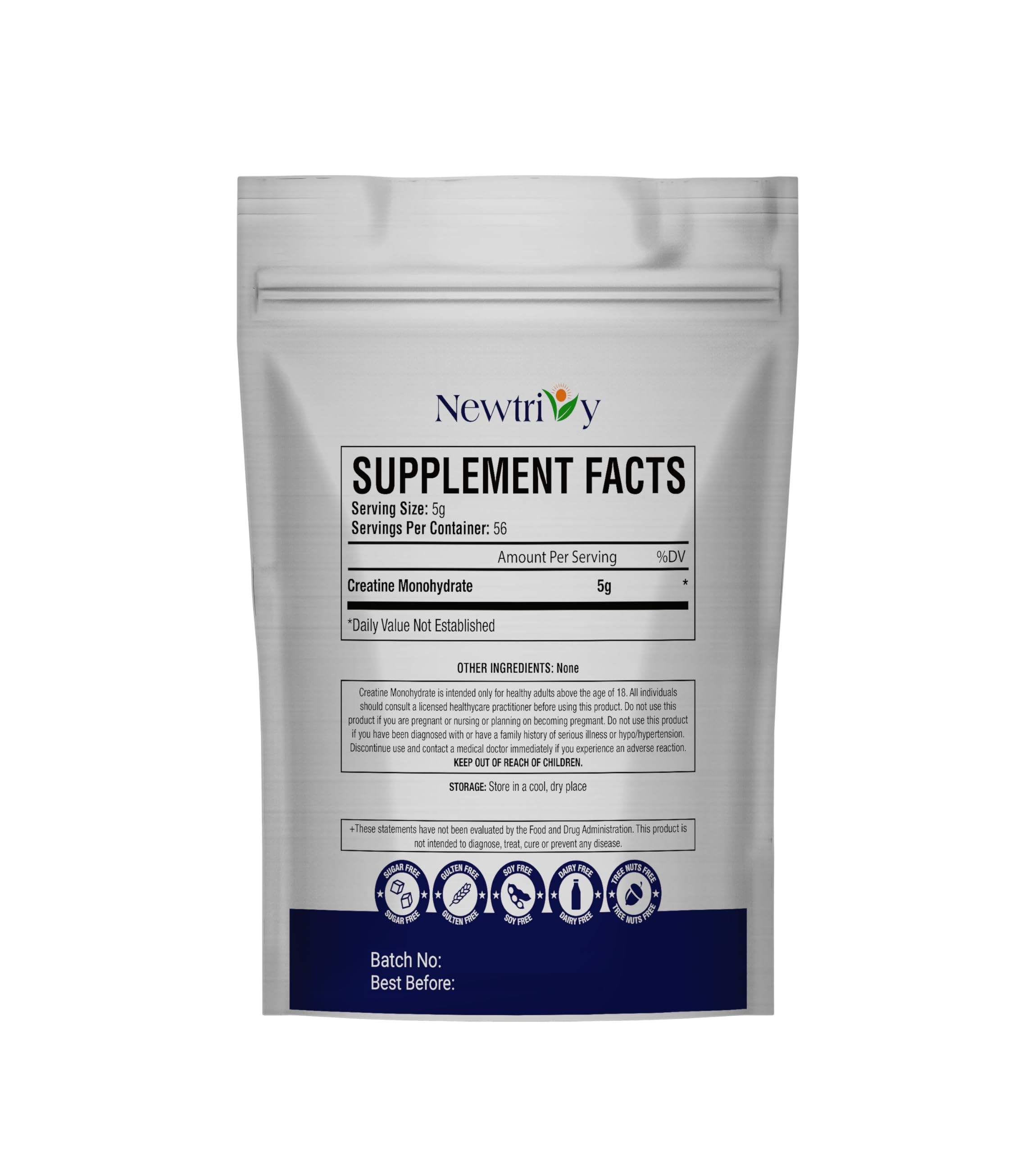 Newtrivy micronized creatine scoop blends easily for smooth mixing.