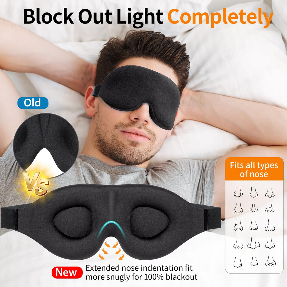 NEWVANGA máscara dormir bloqueo total de luz para viajes nocturnos