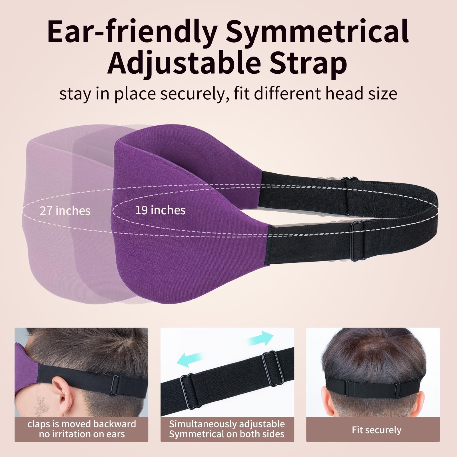 NEWVANGA Sleep Mask adjustable strap stays in place during sleep