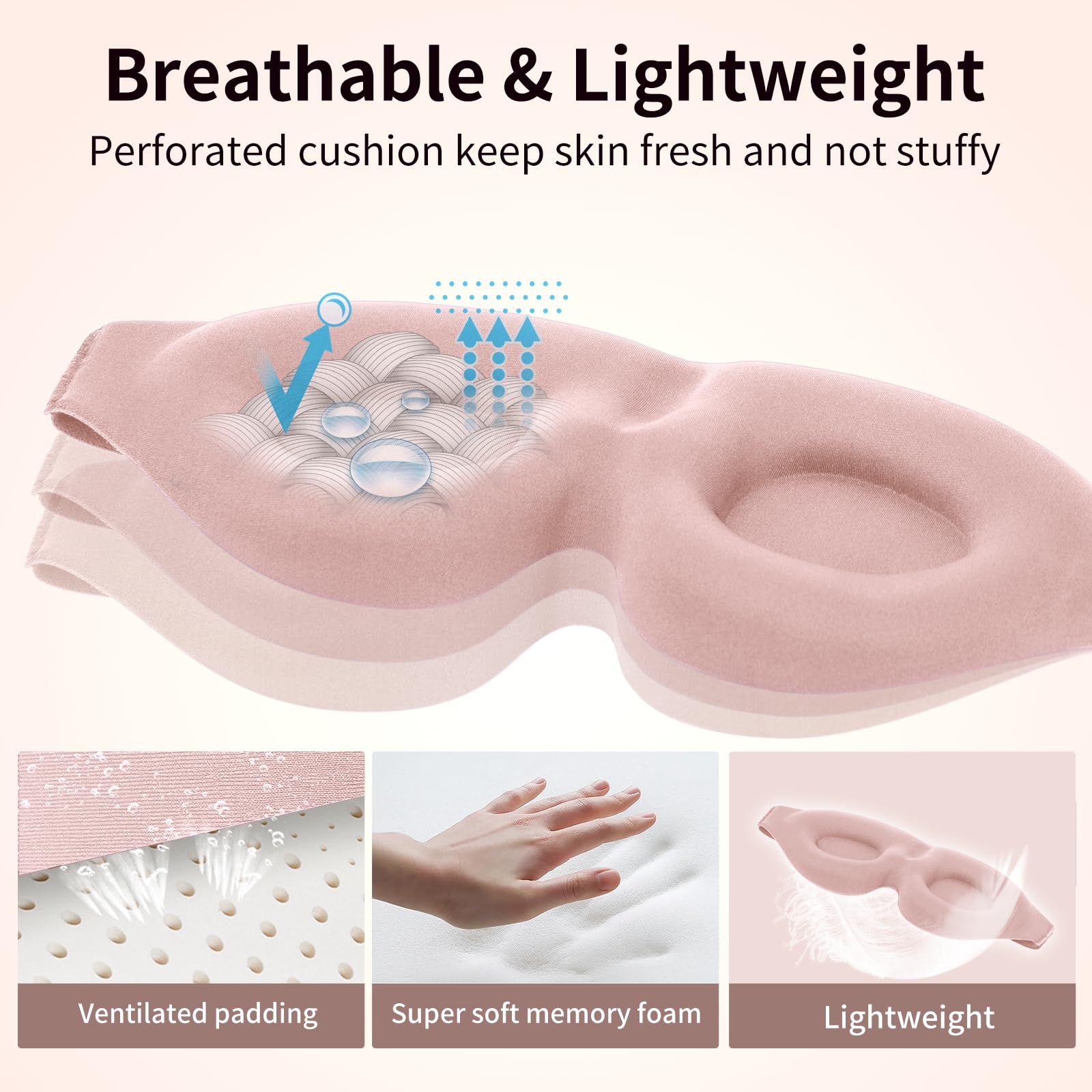 NEWVANGA Sleep Mask smooth cooling fabric keeps face fresh during travel