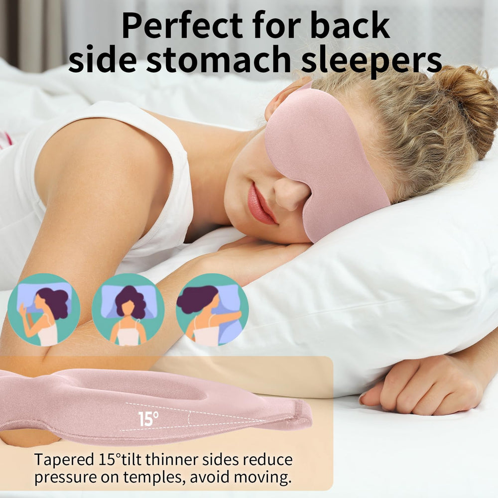NEWVANGA Sleep Mask nose indentation creates zero-pressure fit for all night