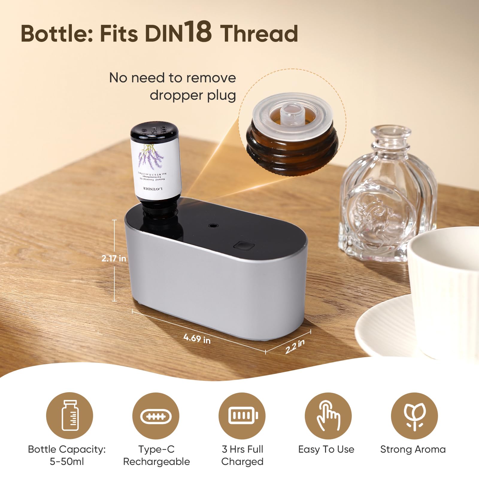 Nexalithron diffuser showing 3 mist modes for flexible aromatherapy rhythms