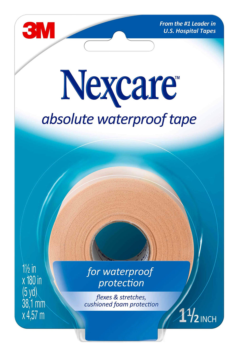 Nexcare Absolute, cinta impermeable para vendajes en agua.