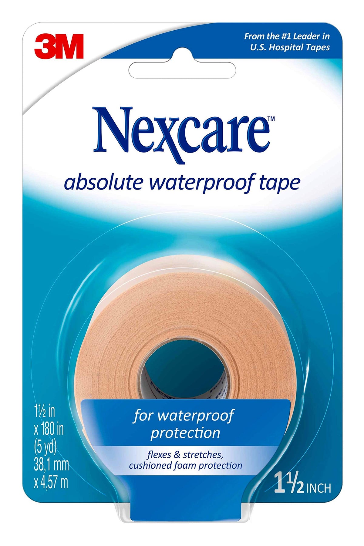 Nexcare Absolute, cinta impermeable para vendajes en agua.