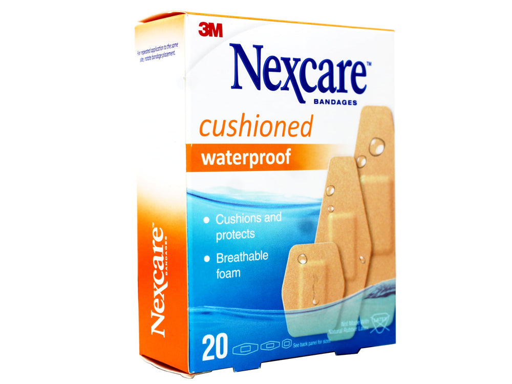 Nexcare bandage adheres to damp skin for reliable hold during activity