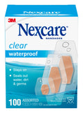 Nexcare Waterproof Clear Bandages – 360° Seal, Water-Resistant Protection, 100 Count