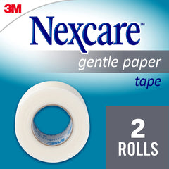 Close-up of Nexcare Gentle Paper Tape adhesive showing gentle removal